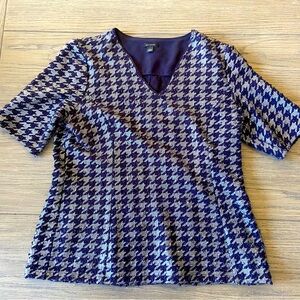 ANN TAYLOR nubby metallic top - L